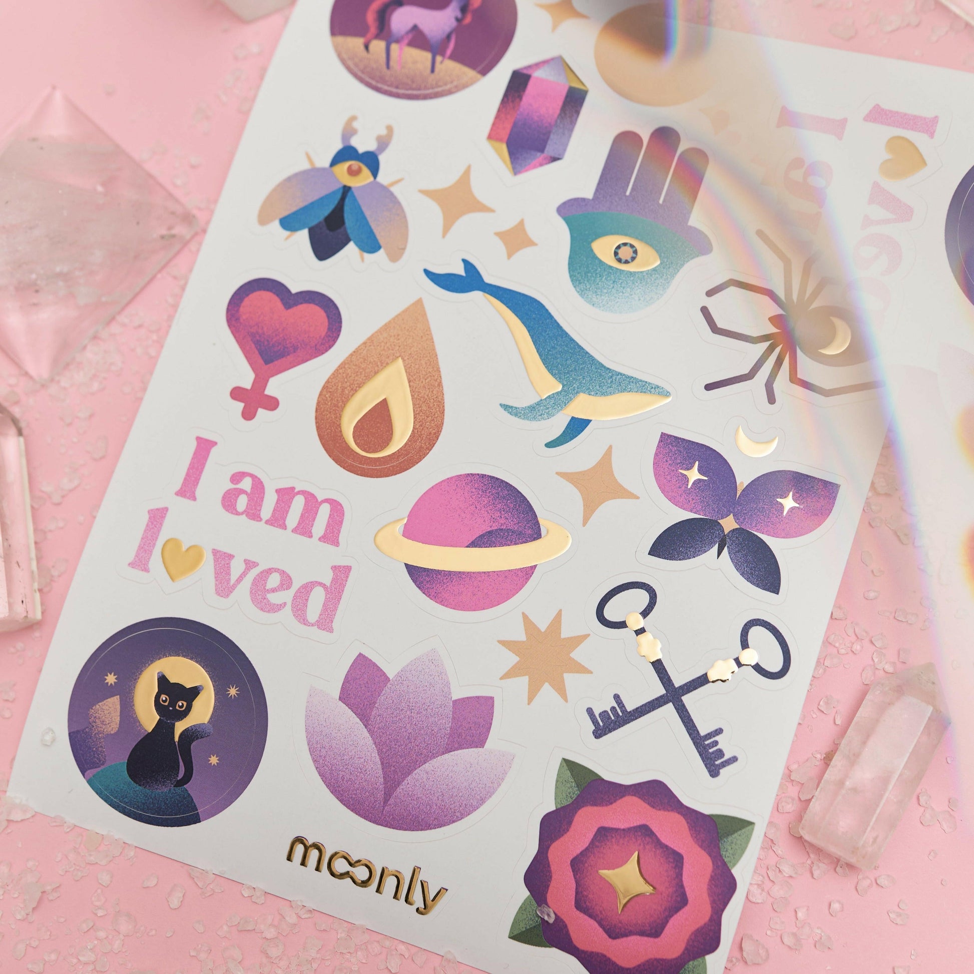 Holistic stickers pack for mindfulness and manifestation notebooks