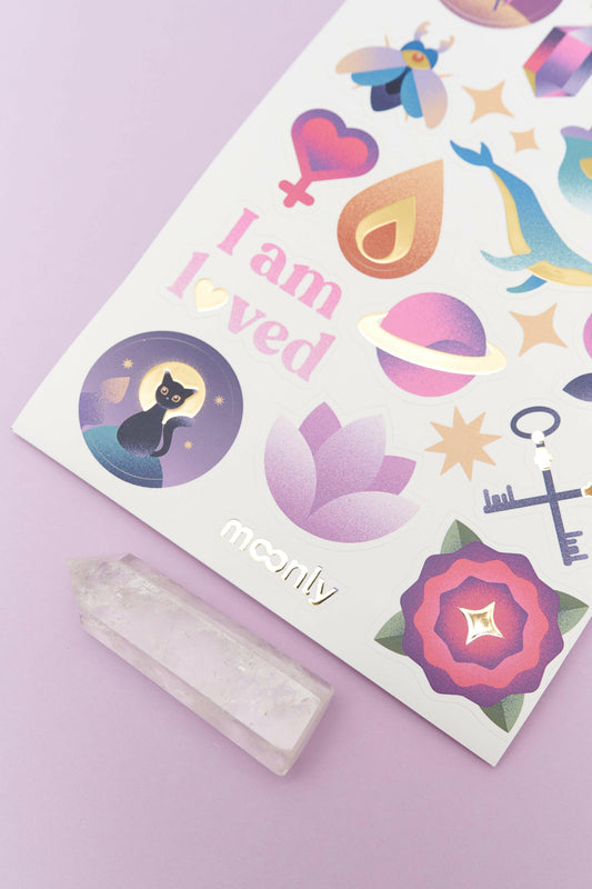 Mystical stickers pack with esoteric designs for spiritual journals