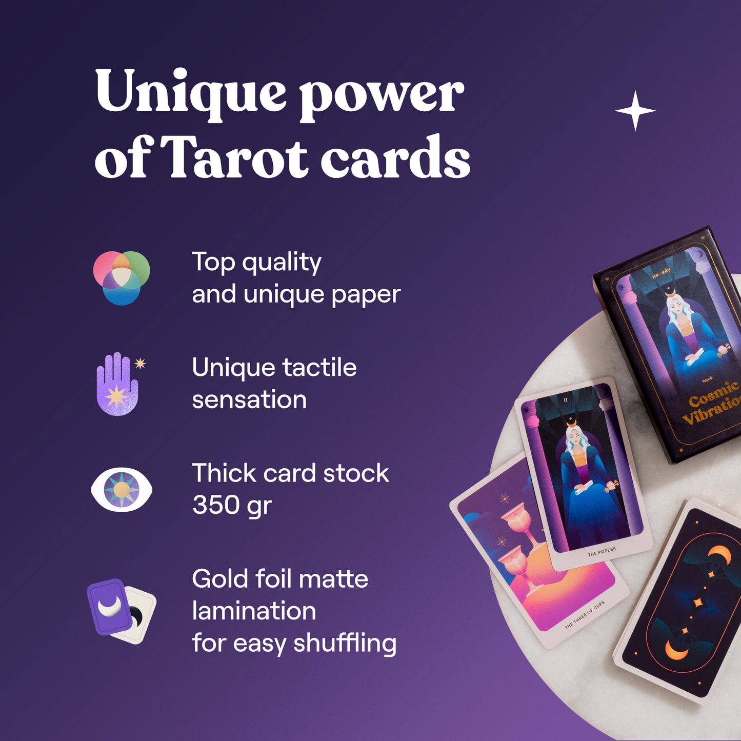 Tarot cards set for lunar magic and moon phase insights