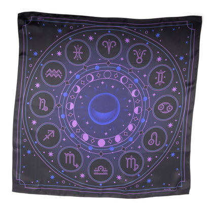 Mystical black velvet tablecloth for tarot readings and spiritual rituals