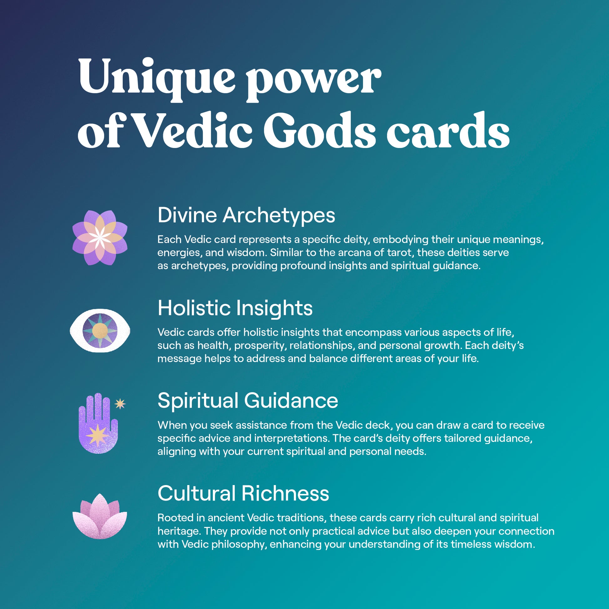 Esoteric Vedic gods cards designed for meditation and mindfulness