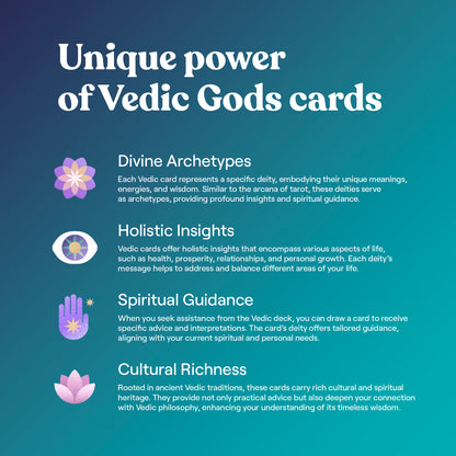 Esoteric Vedic gods cards designed for meditation and mindfulness